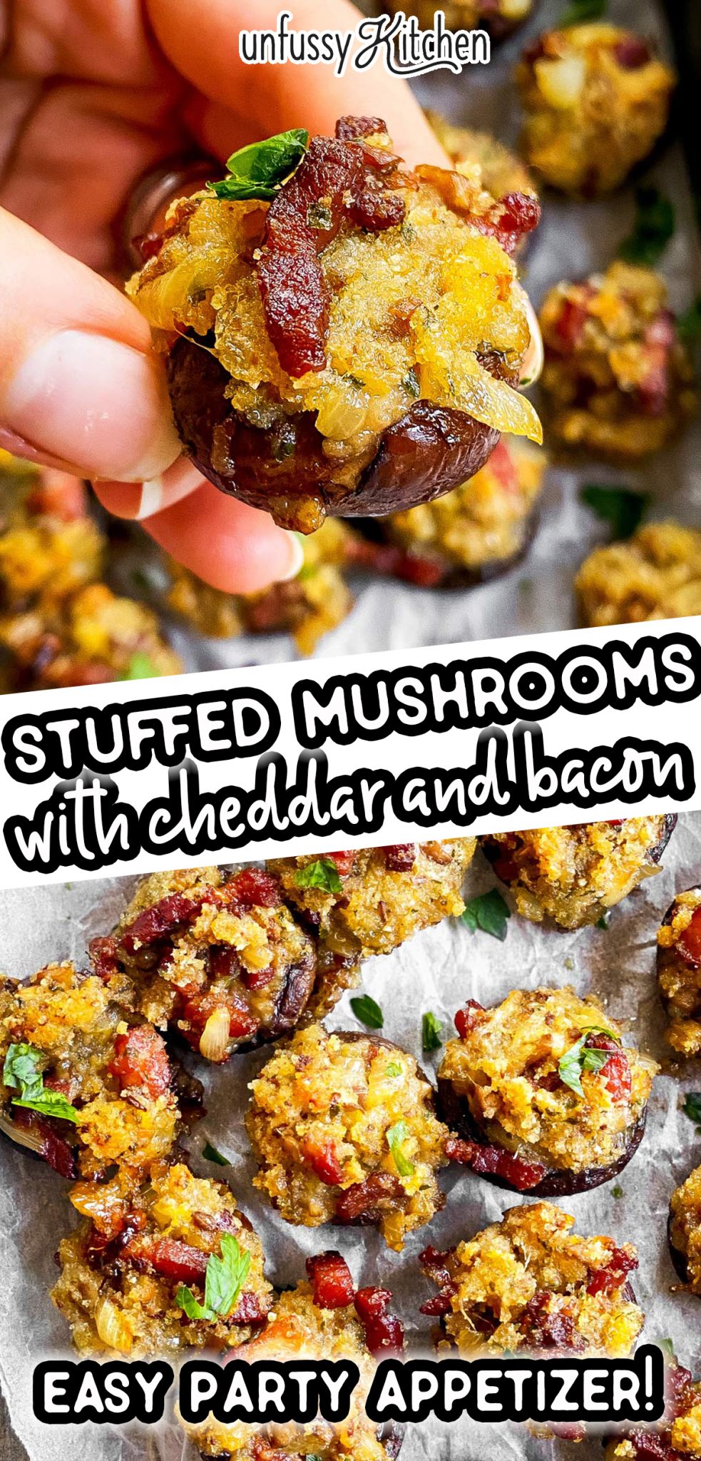 Stuffed Mushrooms with Bacon Recipe - Unfussy Kitchen