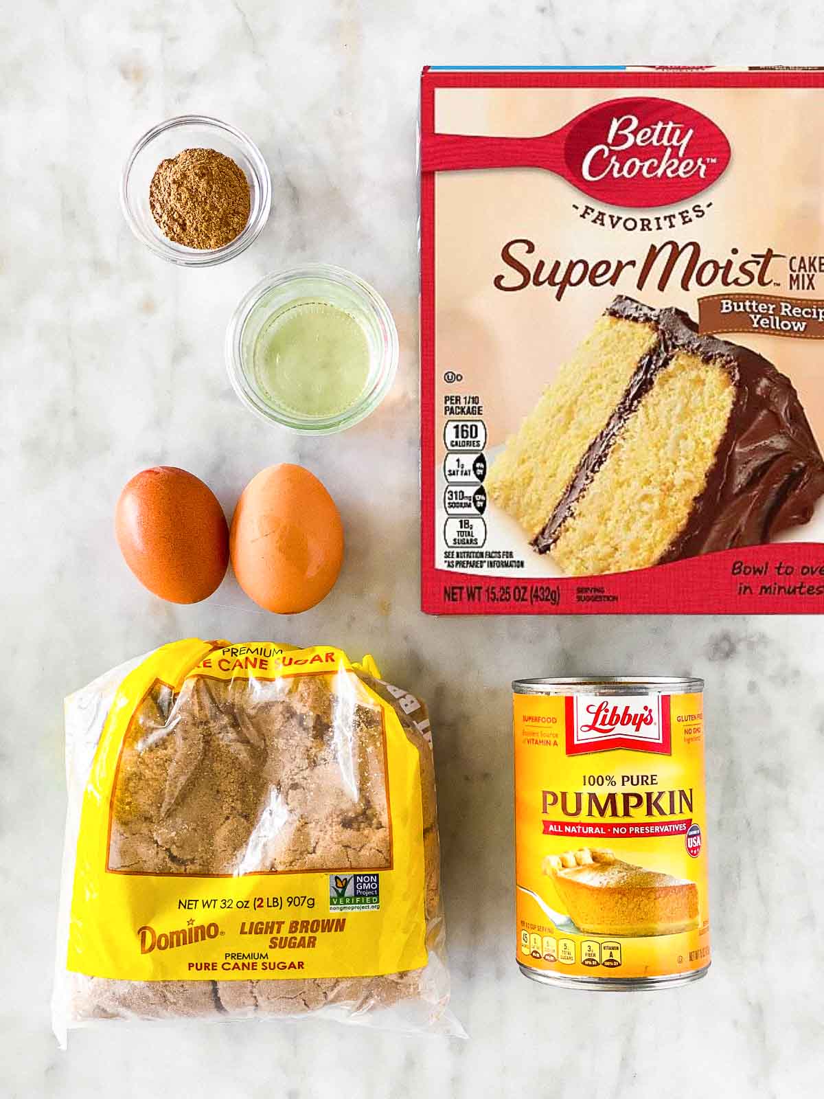 ingredients for cake mix pumpkin muffins