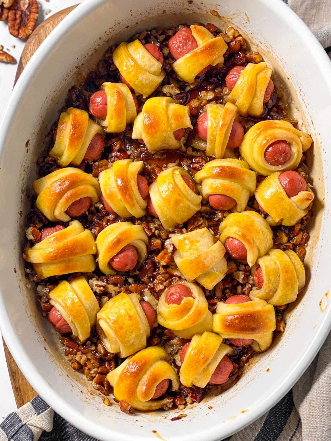 Sticky Pecan Little Smokies in Crescent Rolls Unfussy Kitchen